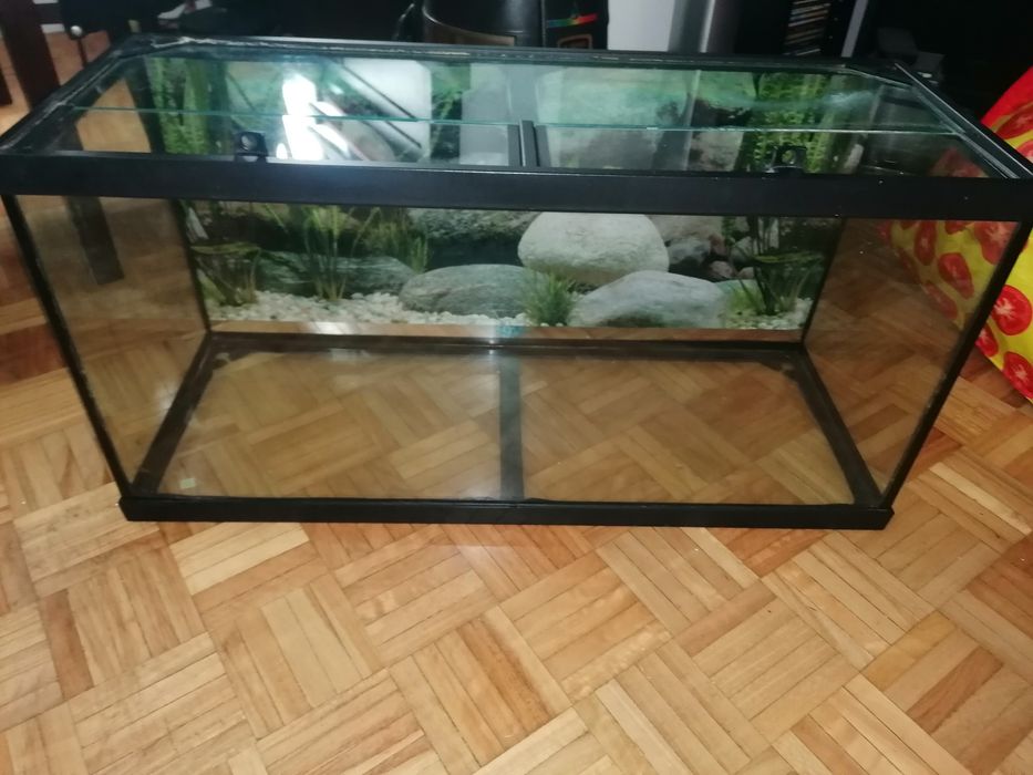 Aquário com tampas em vidro 80x40x30