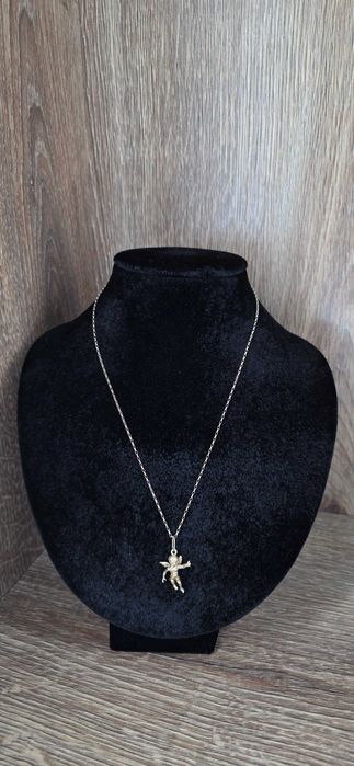 Wyrób Jubilerski Łańcuszek z Wisiorkiem Aniołek 3D 375 4.97g 46cm