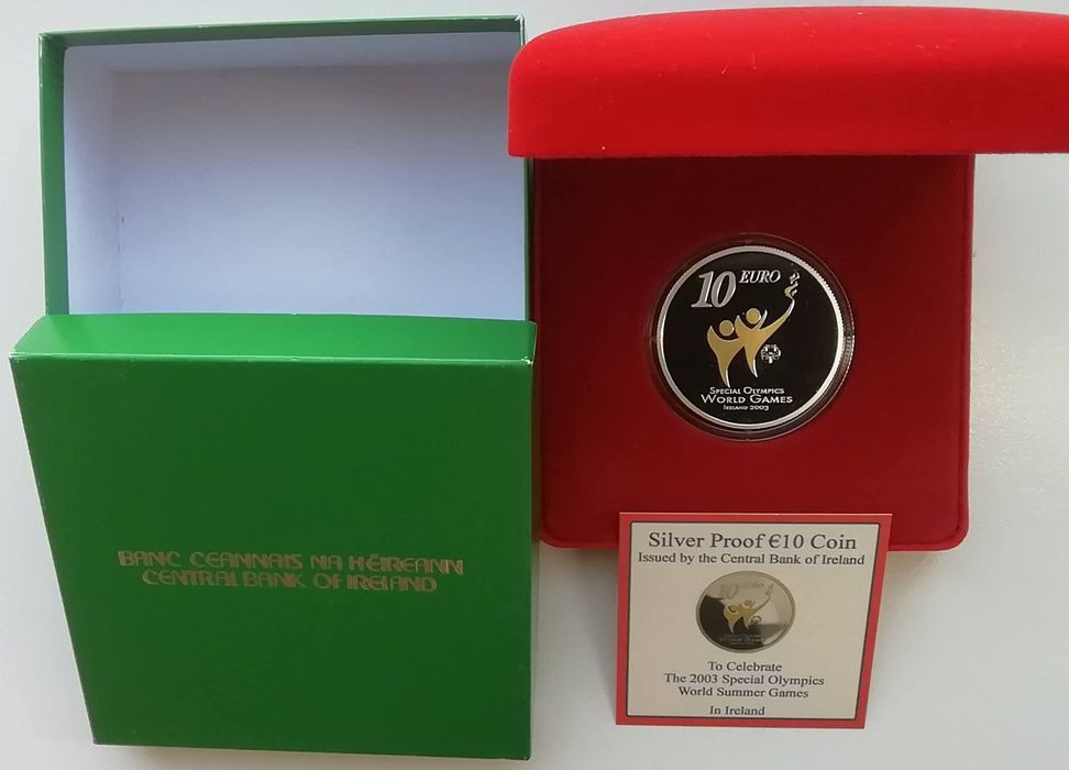 Ірландія 10 євро 2003р. Олімпіада в Дубліні. СРІБЛО. Позолота. ПРУФ.