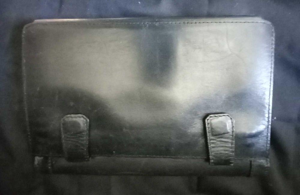 Carteira/Bolsa de mão de homem em couro vintage, anos 70-80