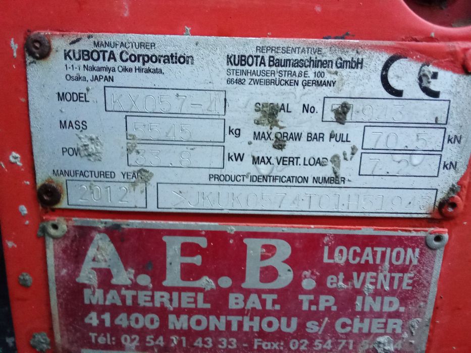 Mini giratória Kubota