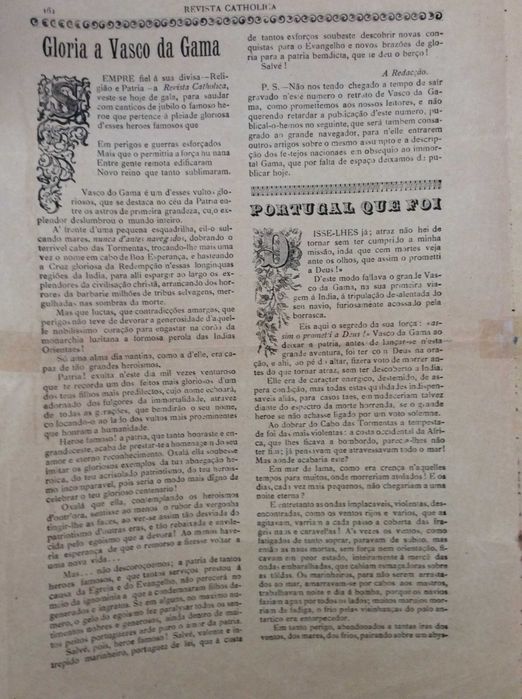 Revista Catholica. Homenagem ao immortal Navegante... 1898. Rara