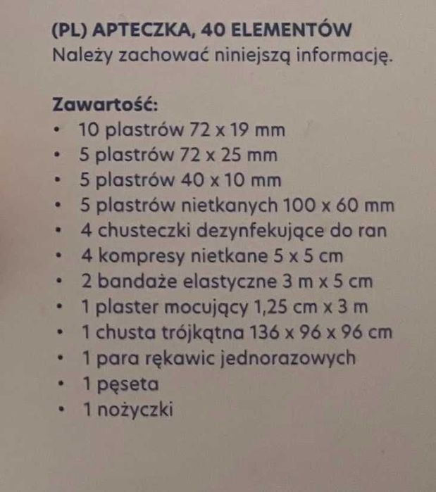 Apteczka W Pudełku 40 Elementów First Aid Kit