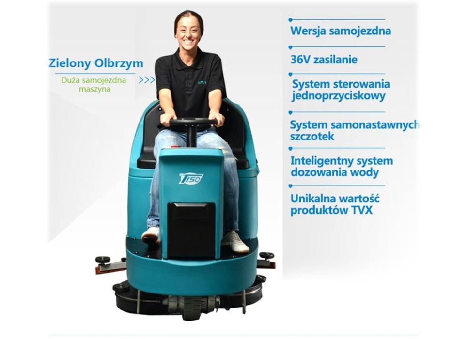 Szorowarka TVX Cleaning T150/85 Bateria LITOWA 5lat gwarancji