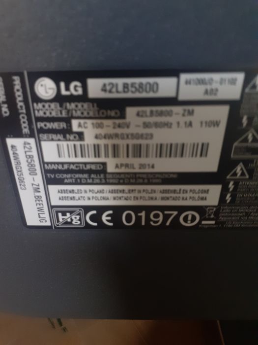 Telewizor LG 42" na części