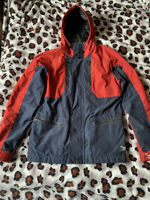 Куртка Staff червоно-синя (red & navy blue), з флісом, Розмір S
