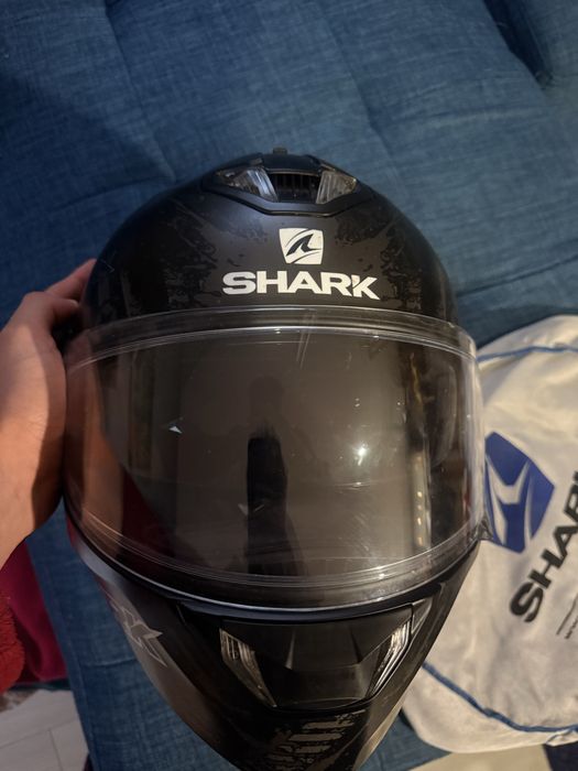 Capacete de moto shark, com luses e saco do capecete
