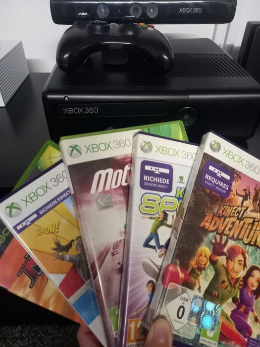 Xbox 360 completo com Kinect e jogos