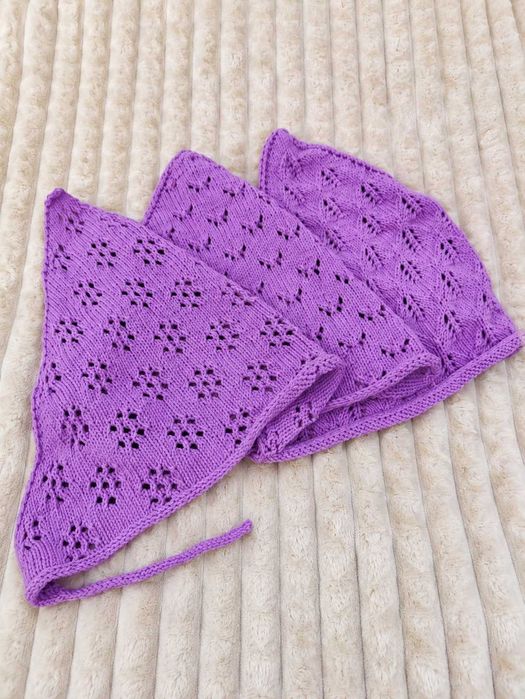 Chustka na głowę handmade bawełna | В'язана хустинка
