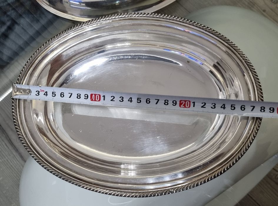 Posrebrzane I sygnowane patera