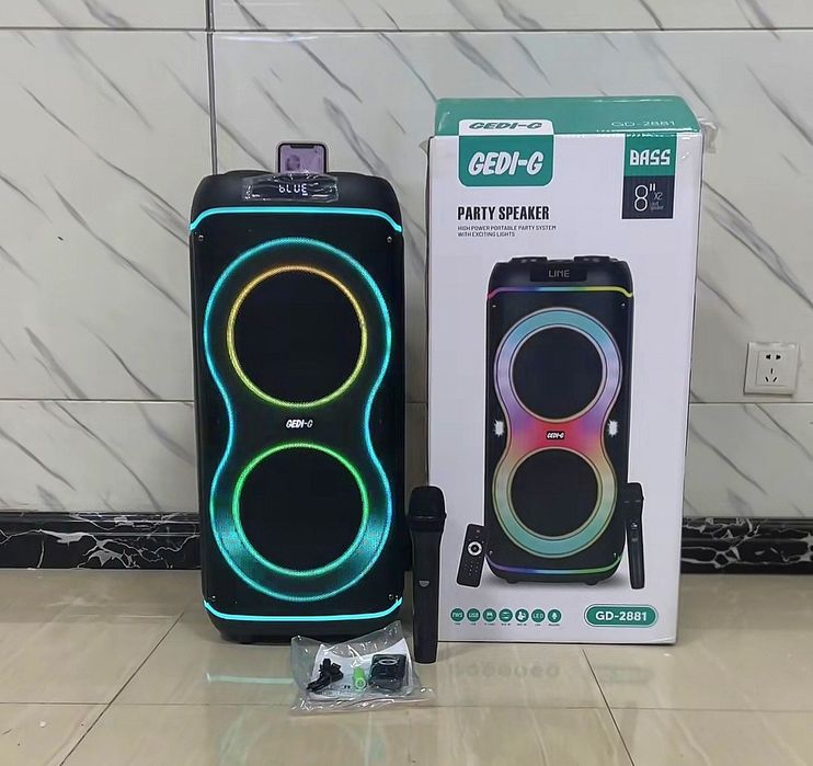 Музична портативна колонка 50 Вт 8" Bluetooth  USB  FM  Караоке.