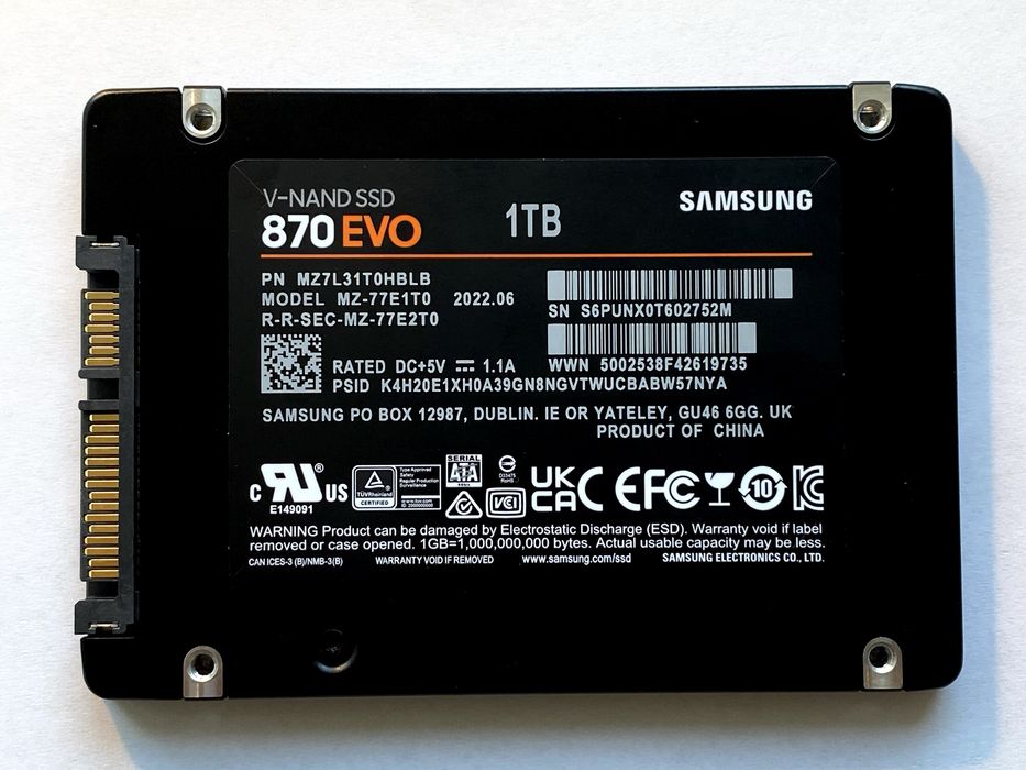 Samsung 870 EVO 1TB SATA SSD 2,5" - stan idealny