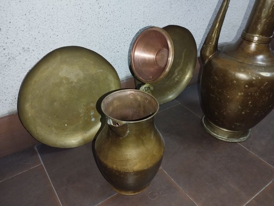 Conjunto utensílios cobre antigos