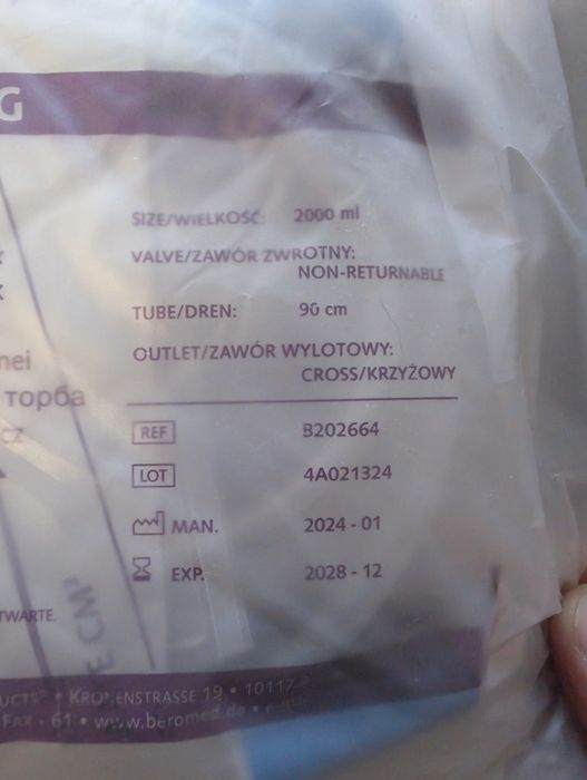 Worki na mocz 2L. 128 sztuk