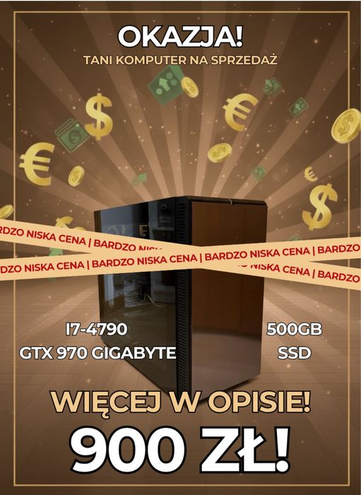 Komputer i7-4790, GTX970, 16GB DDR3, 500GB SSD, PSU 700W