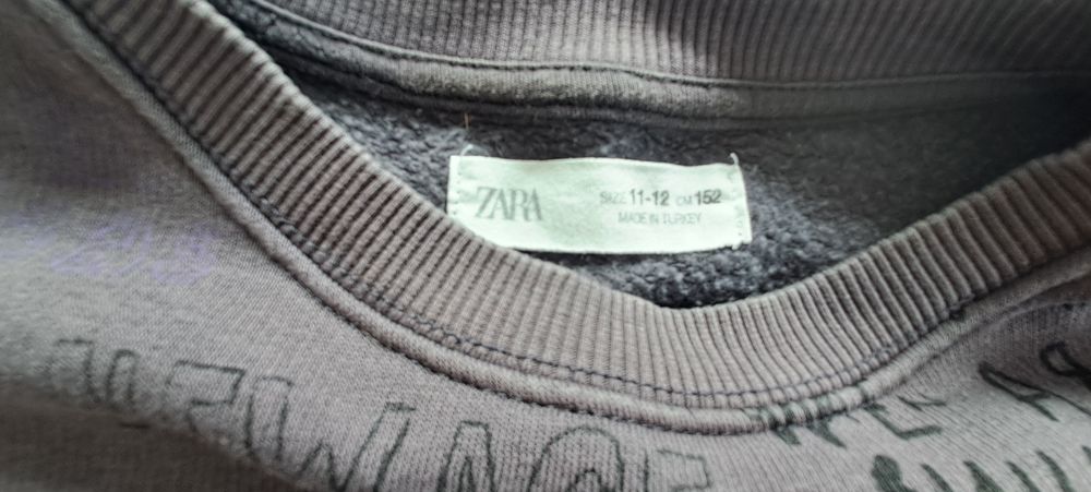 Sweatshirt cinzenta tam 11-12 anos, Zara