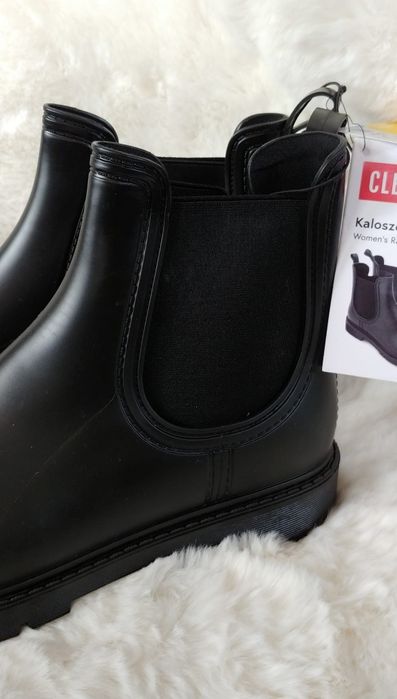 Cleve Kalosze Damskie Czarne 40 Eleganckie