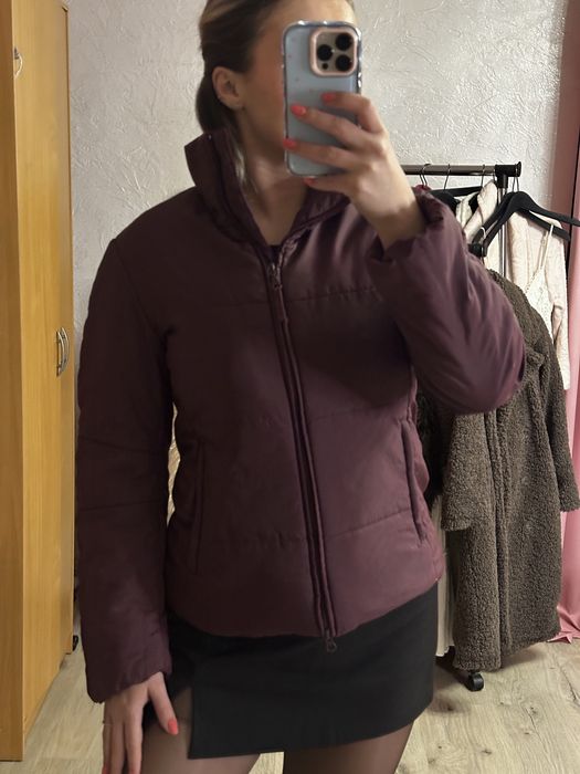 Bordowa kurtka ocieplana slim | 38 M | stan idealny