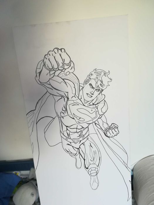 Tela pintada a oleo. Superman (DC comics)