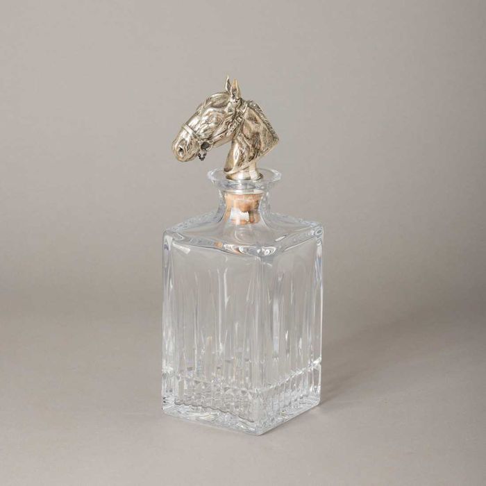 Jarro em Cristal com Tampa em Prata Antiga