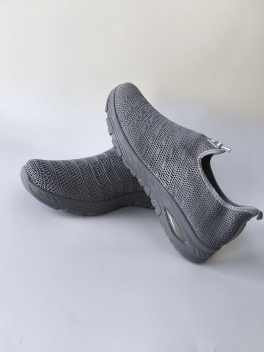 Wygodne nowe buty wsuwane męskie siateczkowe szare sportowe 45