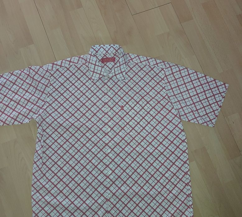 Koszula męska xl 43/44 bawełna elegancka krata czerwona biała