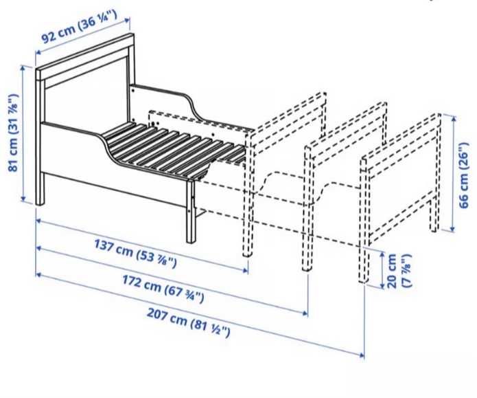 Cama extensível IKEA SUNDVIK + colchão NATTSMYG