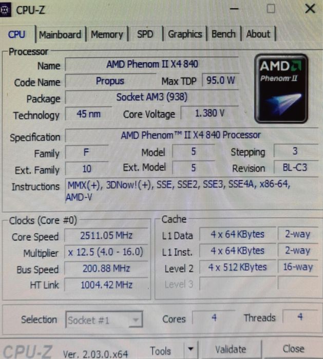 Komputer stacjonarny AMD Phenom II X4 840 + 8 GB RAM DDR3 + inne