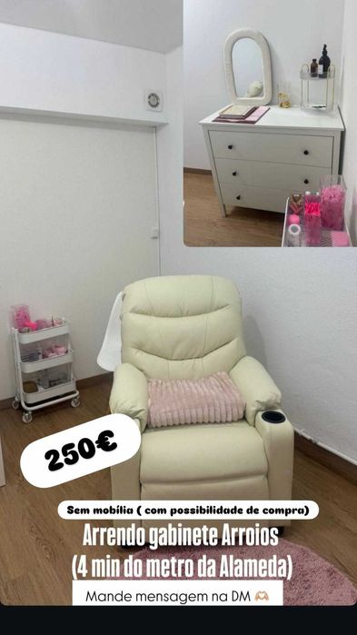 Gabinete/Sala para Estética [ALAMEDA/ARROIOS] Perto do METRO