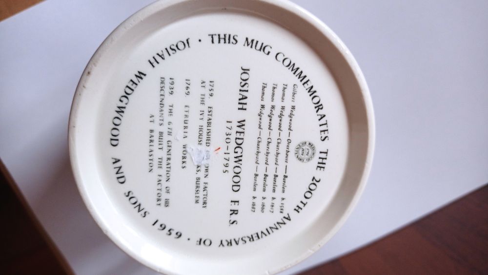 Pamiątkowy kubek Josiah Wedgwood Sons