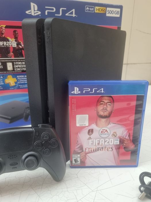 Ps4 slim 500Gb + comando  +  Fifa 20 + Caixa - Tudo IMPECÁVEL  !! - Ler anuncio  !!