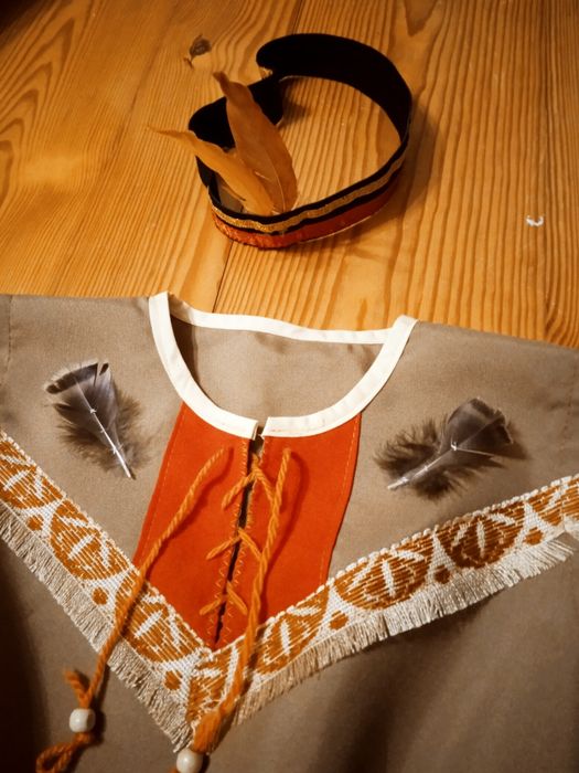 Nowy Piękny Strój Indianki 122 Pocahontas Beżowa Indianka