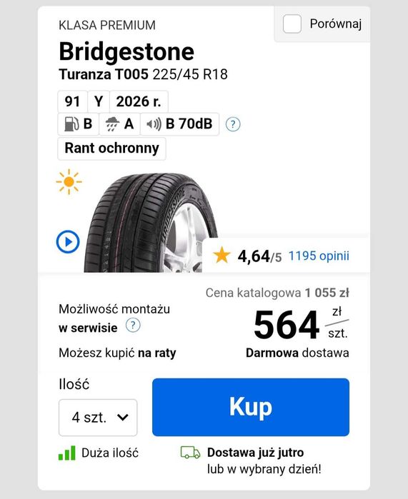 Opony letnie 225/45 R18 stan idealny!