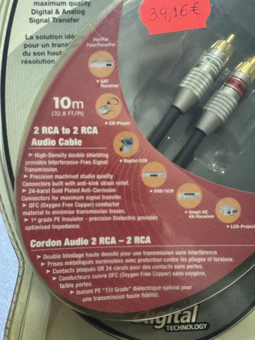 Cabos RCA Thomson novos caixa