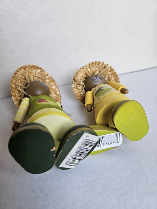 Conjunto Figuras 2 Coelhinhos Madeira Usados