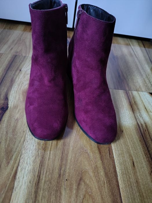 Buty,Botki, kozaki Jenny Fairy bordowe zamszowe rozmiar 38
