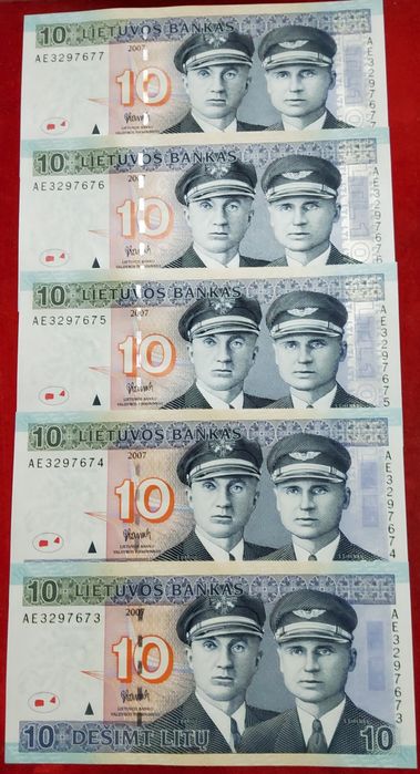 LITUÂNIA 10 LITU 2007/ UNC, várias unidades disponíveis com Numeração
