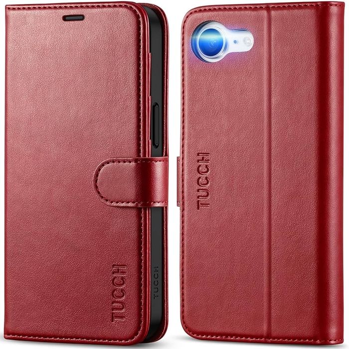 TUCCH Etui / Case do iPhone 16e, kokor ciemnyczerowny