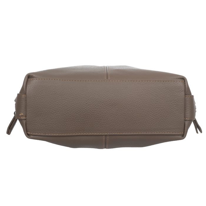 VERA PELLE torebka skórzana elegancka worek z paskiem V566 camel