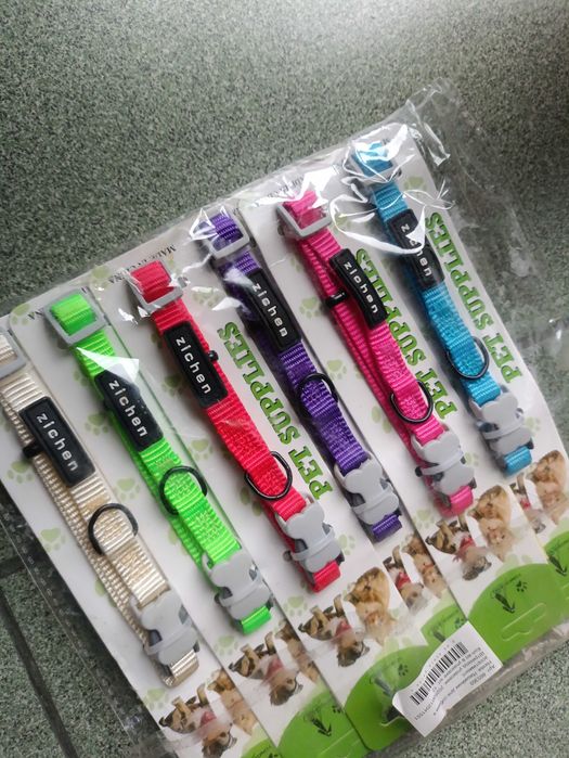 Ошейник кордуровый, нейлоновый тканевый для кота, собаки щенка цветной