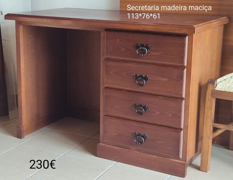 Secretária madeira maciça