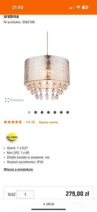 Żyrandol w stylu glamour