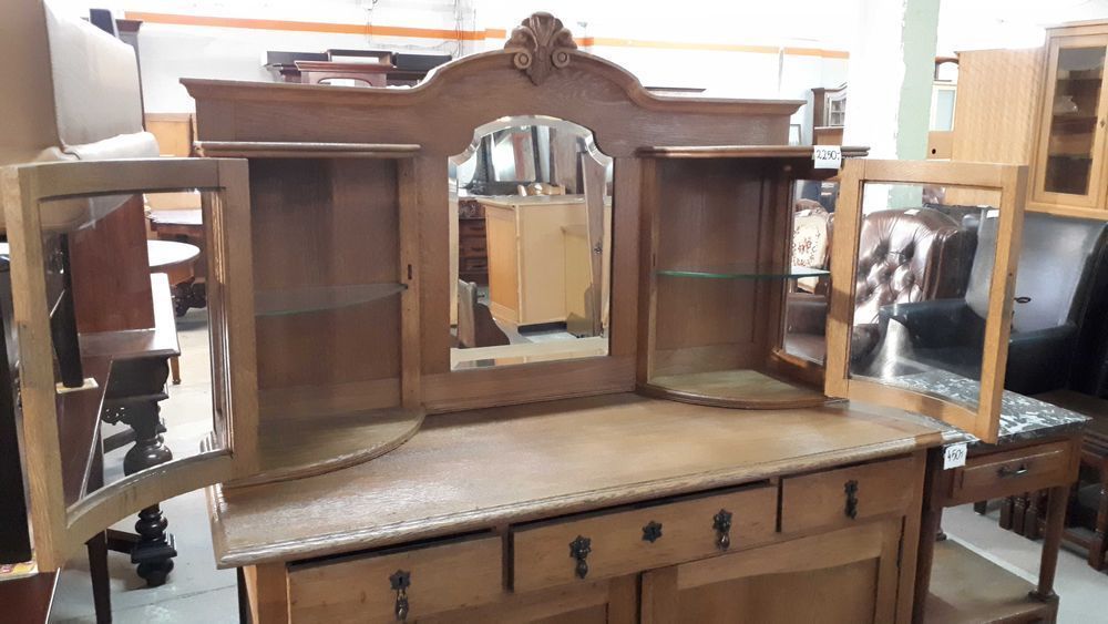 Kredens witryna secesyjny drewniany stylowy FV DOWÓZ