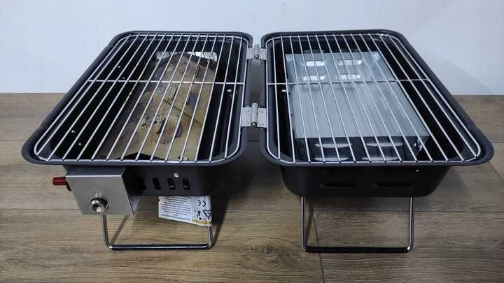 Grill gazowo-węglowy turystyczny stołowy przenośny 2w1 !