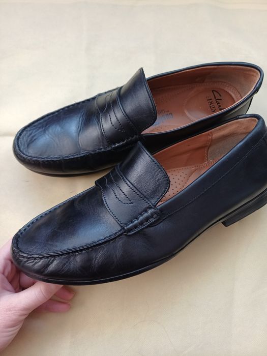 Чоловічі шкіряні туфлі - лофери, мокасини Clarks,  розмір 42-42,5