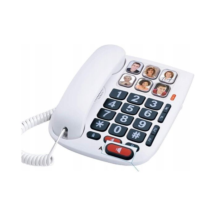 Telefon stacjonarny Alcatel TMAX10 biały senior duże przyciski foto