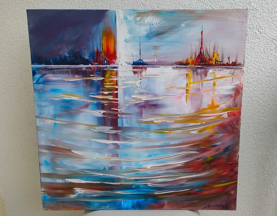 Obraz olejny Abstrakcja Port 70/70