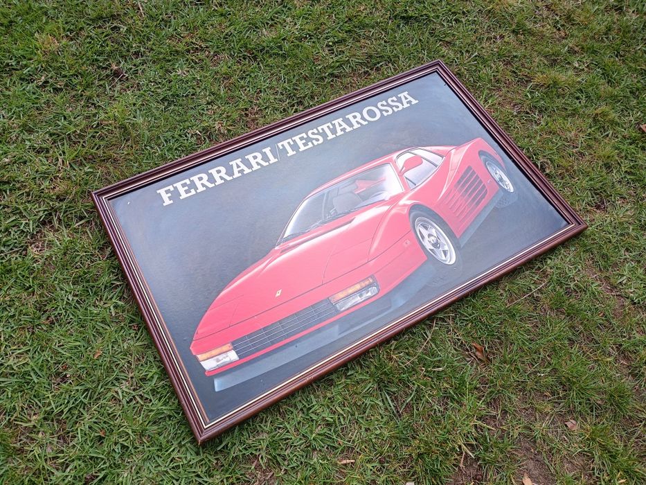 Quadro em madeira maciça com moldura Ferrari, medidas: 105/65cm