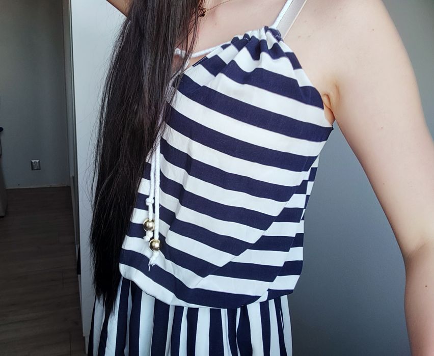 Sukienka selfieroom S w paski jak nowa z gumką w pasie