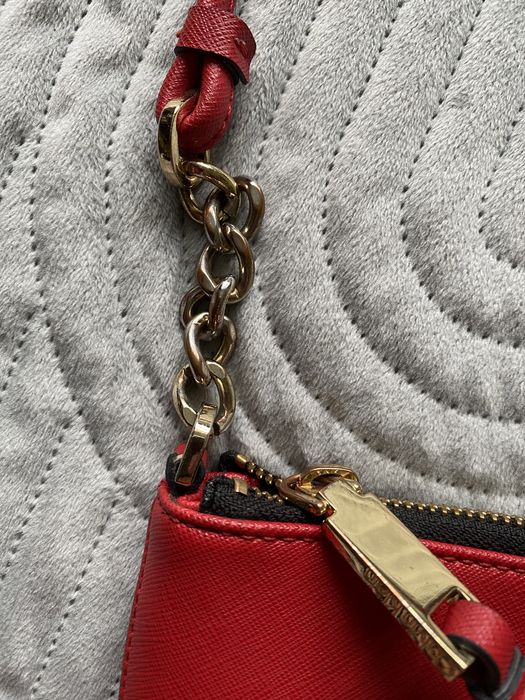 Torebka Calvin Klein mała czerowna na łańcuszku saffiano